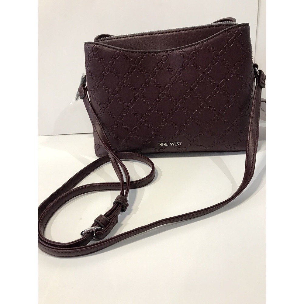 nine west calandra mini merlot cross body‎ faux leather - Picture 3 of 9